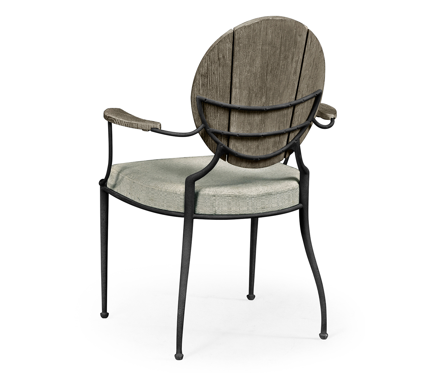 Circle Back Grey & Iron Dining Arm Chair