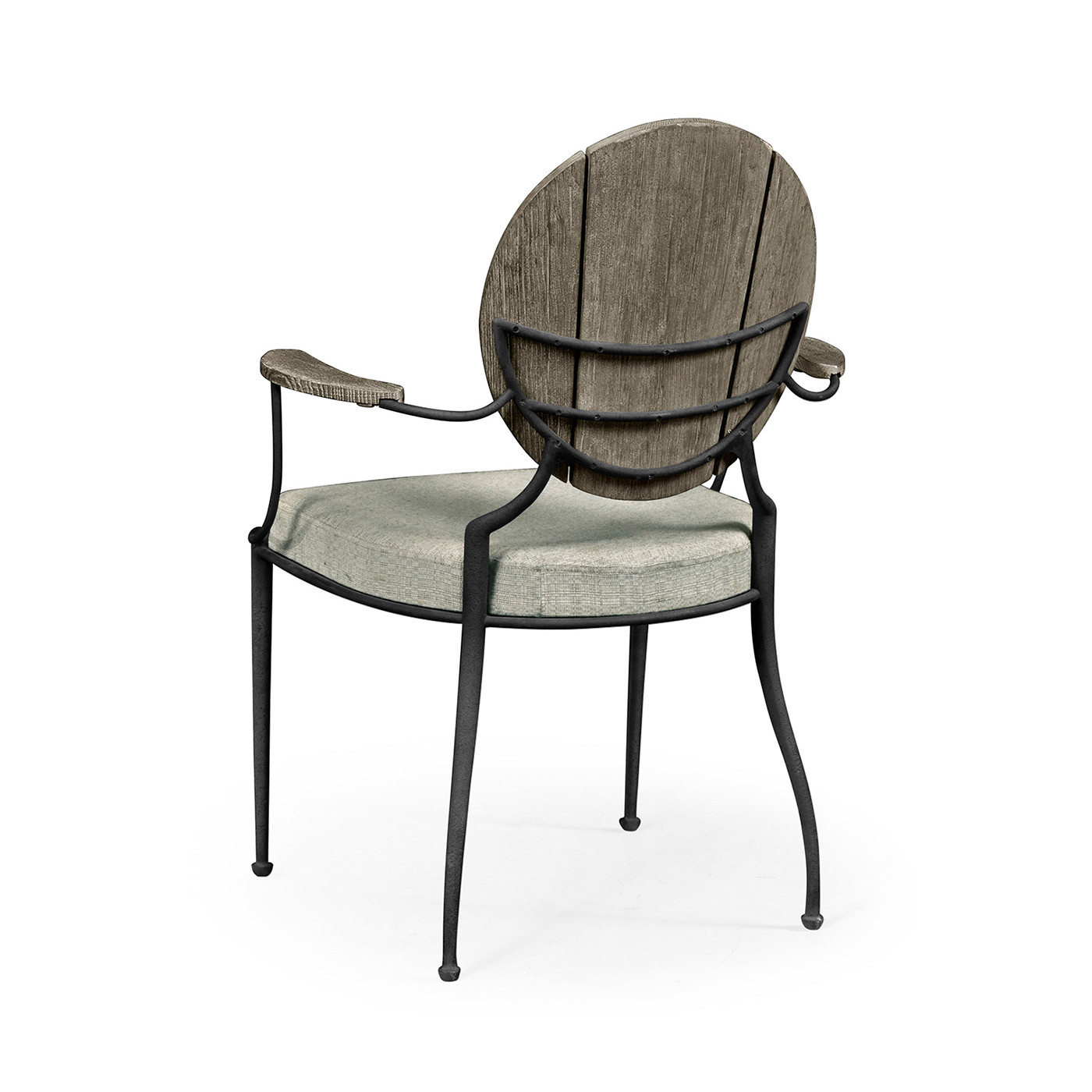 Circle Back Grey & Iron Dining Arm Chair