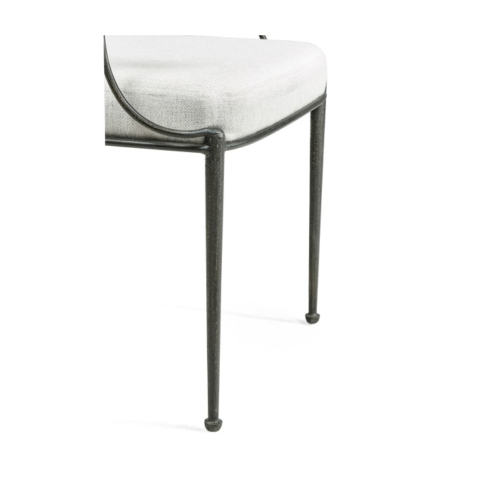 Circle Back Grey & Iron Dining Arm Chair