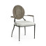 Circle Back Grey & Iron Dining Arm Chair