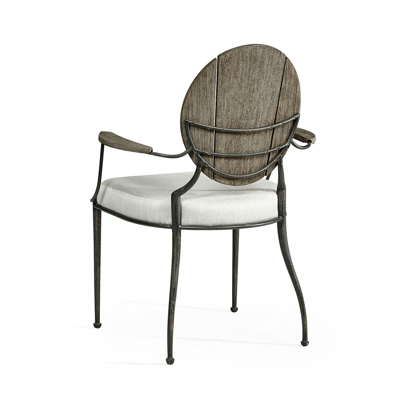 Circle Back Grey & Iron Dining Arm Chair