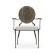 Circle Back Grey & Iron Dining Arm Chair