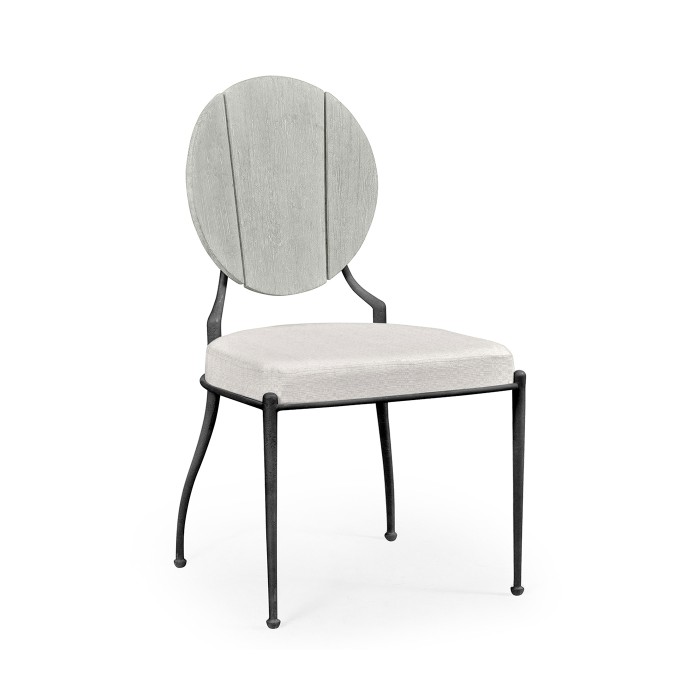 Circle Back Cloudy Grey & Iron Dining Side Chair