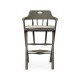 Smokers Style Grey & Rattan Bar Stool with Cushion