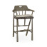 Smokers Style Grey & Rattan Bar Stool with Cushion