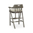 Smokers Style Grey & Rattan Bar Stool with Cushion