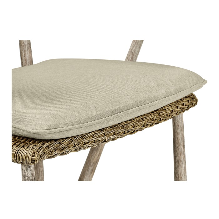 Smokers Style Navajo Sand & Rattan Bar Stool with Cushion