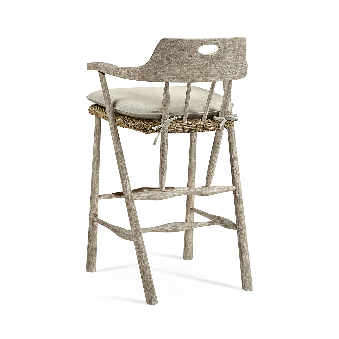 Smokers Style Navajo Sand & Rattan Bar Stool with Cushion