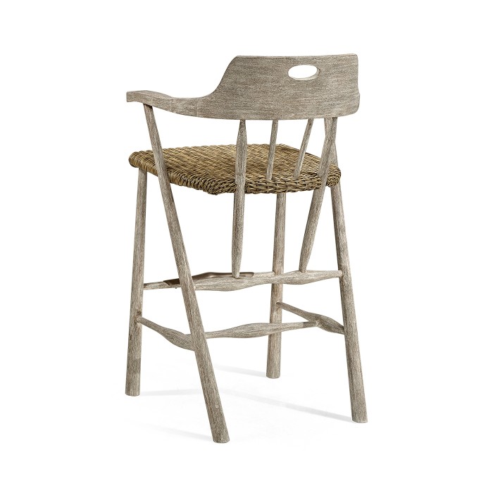 Smokers Style Navajo Sand & Rattan Bar Stool with Cushion
