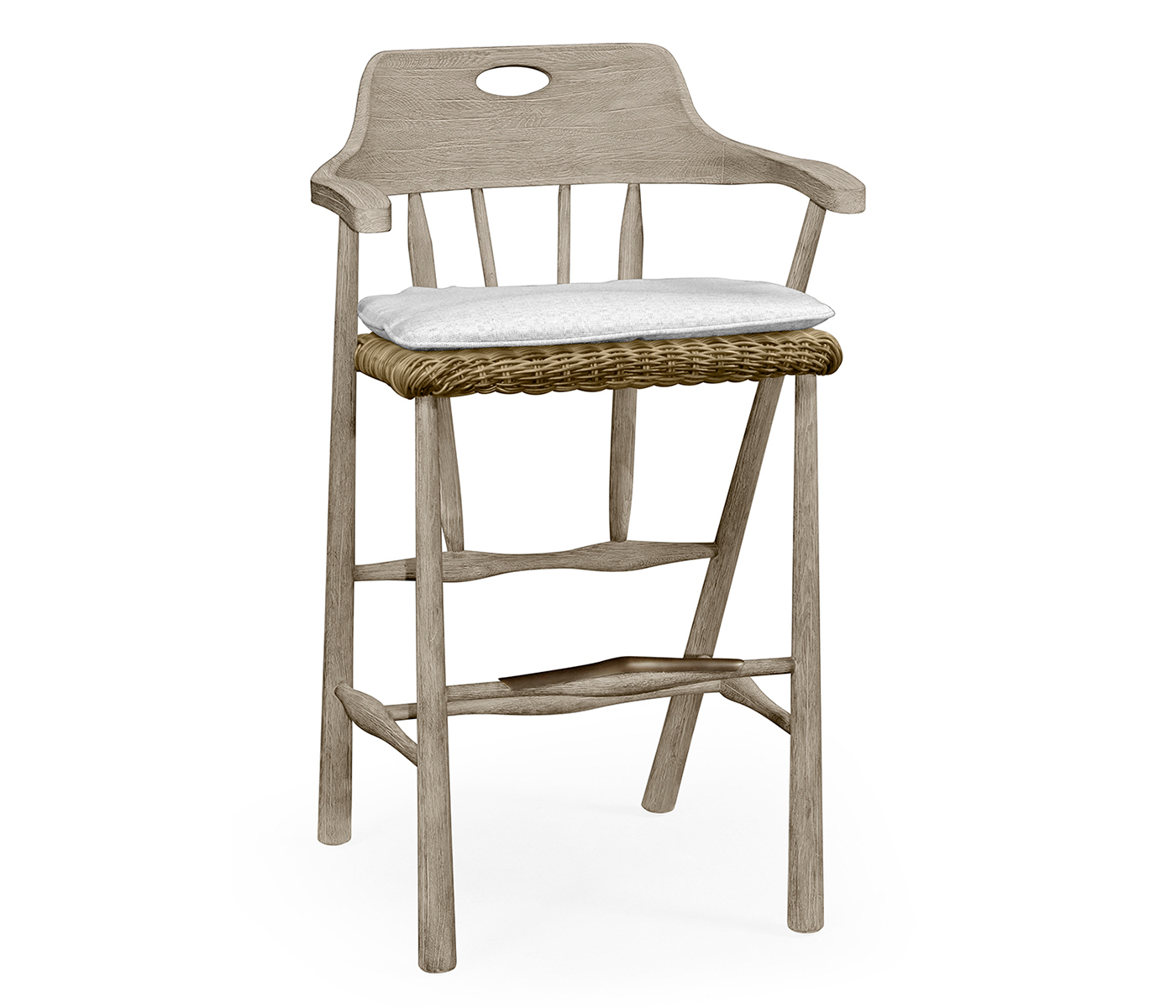 Smokers Style Navajo Sand & Rattan Bar Stool with Cushion