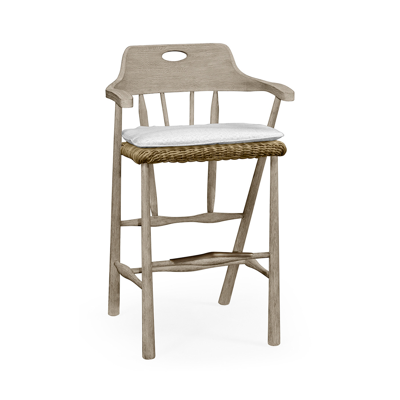 Smokers Style Navajo Sand & Rattan Bar Stool with Cushion