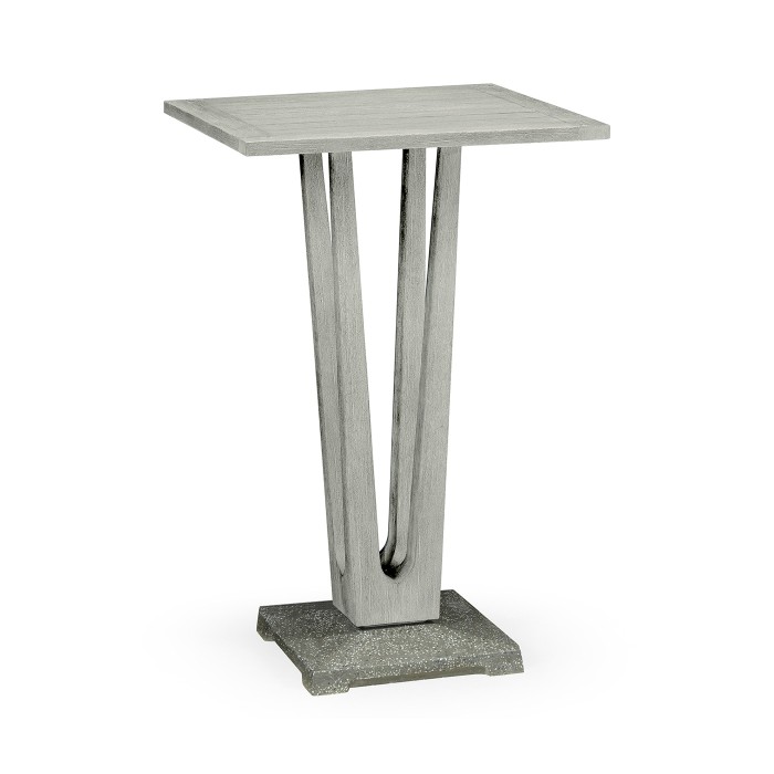 Square Cloudy Grey Bar Table with a Terrazzo Base 26