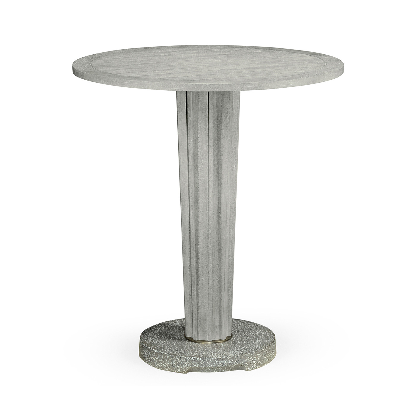 Round Cloudy Grey Bar Table with a Terrazzo Base 36