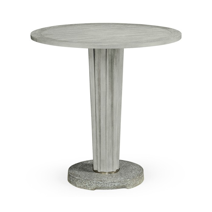 Round Cloudy Grey Counter Table with a Terrazzo Base 36