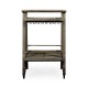 Tiered Grey & Antique Brass Bar Cart with Wheels