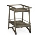 Tiered Grey & Antique Brass Bar Cart with Wheels