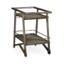 Tiered Grey & Antique Brass Bar Cart with Wheels
