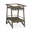 Tiered Grey & Antique Brass Bar Cart with Wheels