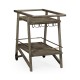Tiered Grey & Antique Brass Bar Cart with Wheels