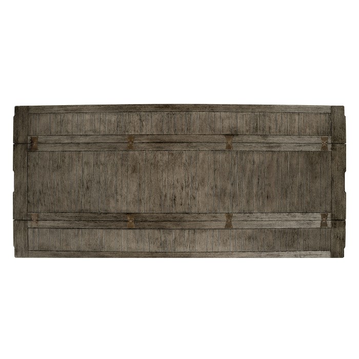 Rectangular Grey & Antique Brass Hunt Table