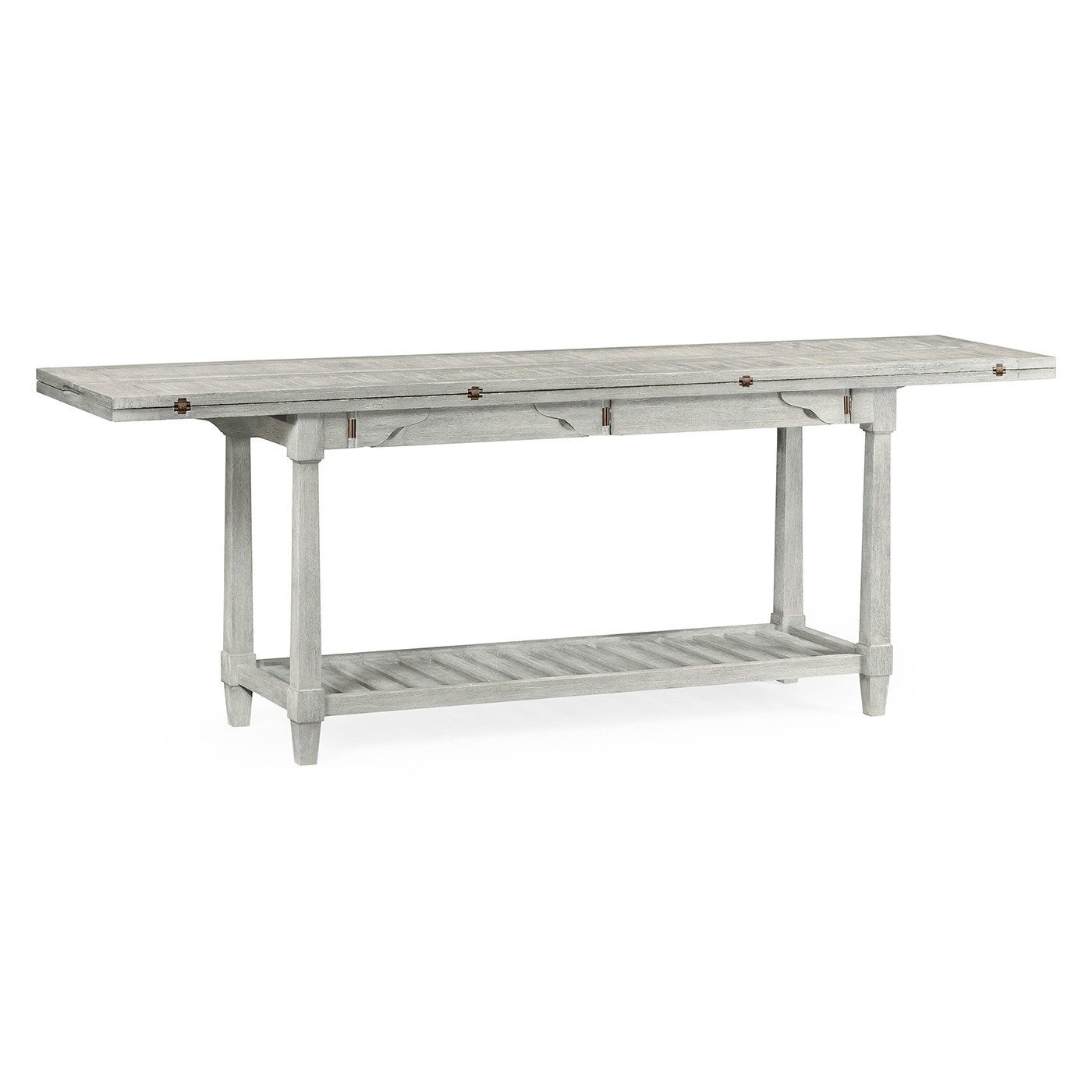 Rectangular Cloudy Grey & Antique Brass Hunt Table