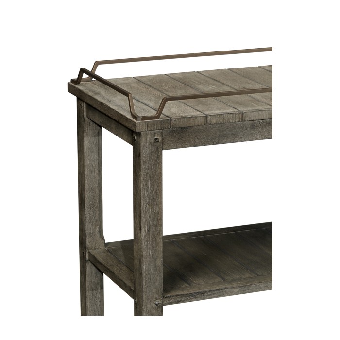 Rectangular Grey & Brass Sideboard with Removable Tray