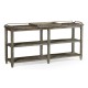 Rectangular Grey & Brass Sideboard with Removable Tray