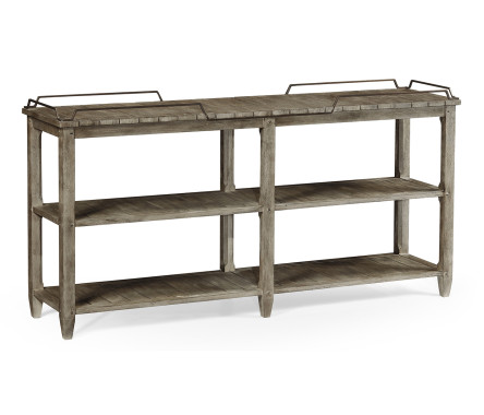 Rectangular Grey & Brass Sideboard with Removable Tray