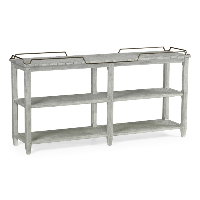 Rectangular Cloudy Grey & Brass Sideboard with Removable Tray