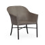 Rounded Back Mocha Steel & Dark Grey Rattan Dining Chair with Cushion