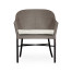 Rounded Back Mocha Steel & Dark Grey Rattan Dining Chair with Cushion