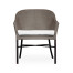 Rounded Back Mocha Steel & Dark Grey Rattan Dining Chair with Cushion