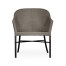 Rounded Back Mocha Steel & Dark Grey Rattan Dining Chair with Cushion