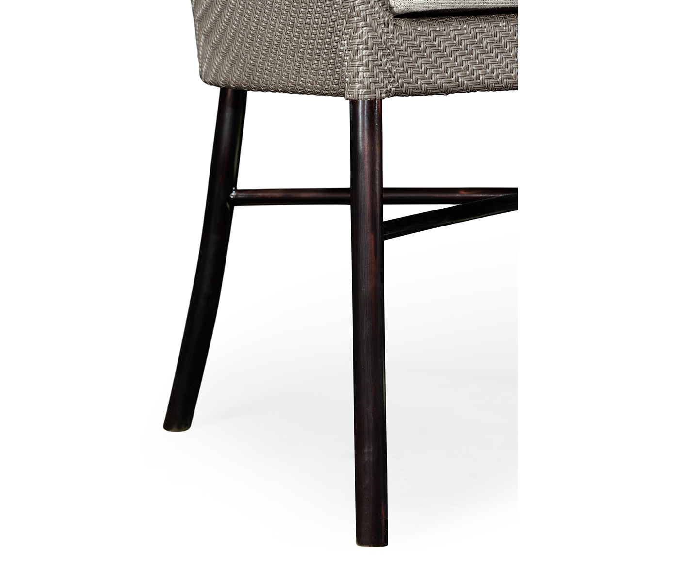 Rounded Back Mocha Steel & Dark Grey Rattan Dining Chair with Cushion