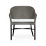 Rounded Back Mocha Steel & Dark Grey Rattan Dining Chair with Cushion