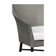 Rounded Back Mocha Steel & Dark Grey Rattan Dining Chair with Cushion