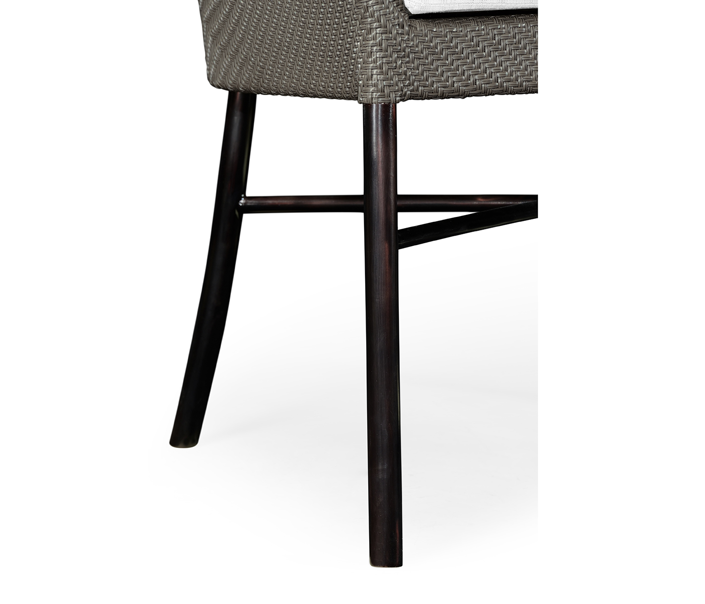 Rounded Back Mocha Steel & Dark Grey Rattan Dining Chair with Cushion