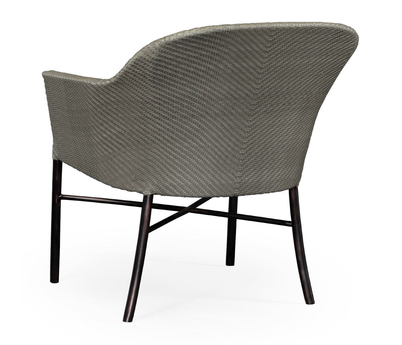 Rounded Back Mocha Steel & Dark Grey Rattan Dining Chair with Cushion