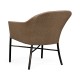 Rounded Back Mocha Steel & Tan Rattan Dining Chair with Cushion