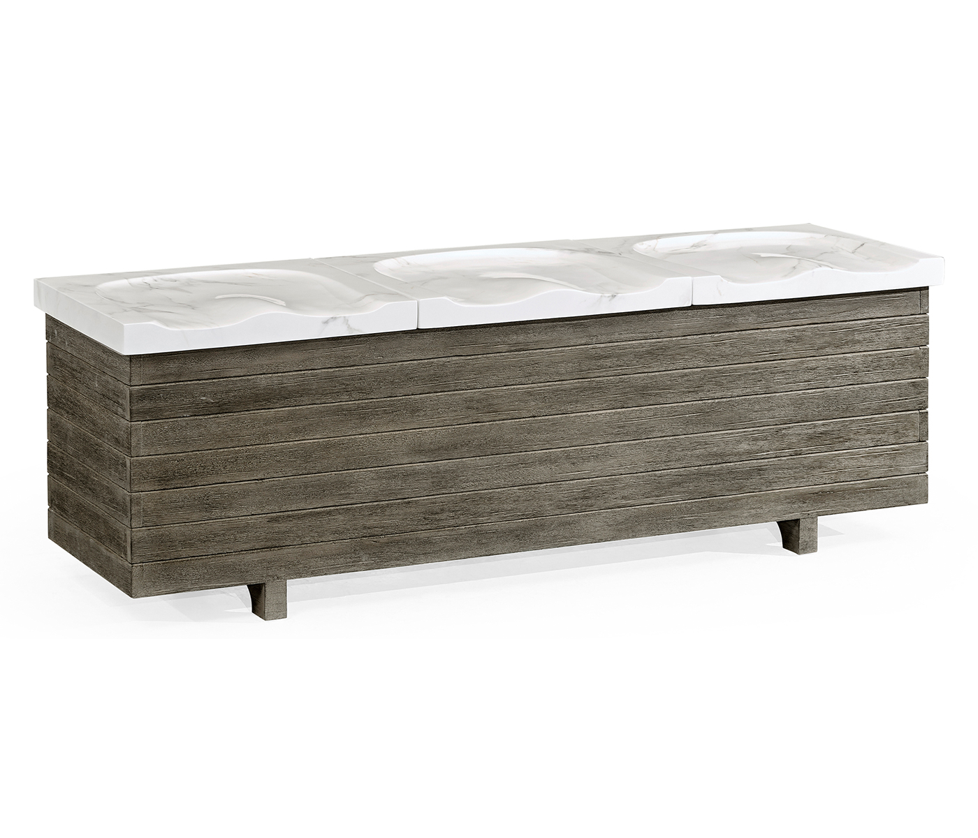 Grey & Faux Marble Storage Bench