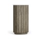 Round Grey & Antique Brass Wastebasket with Faux Marble Top