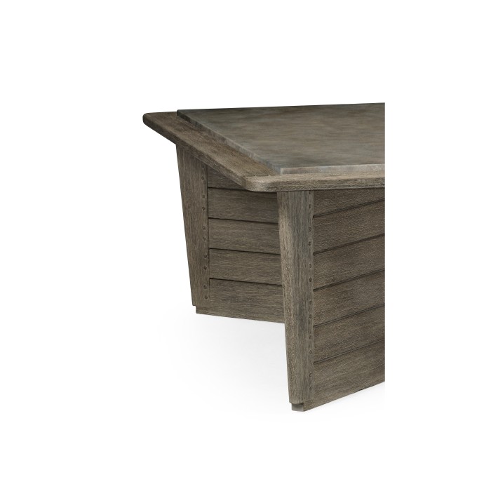 Square Grey & Concrete Coffee Table with an X-Base