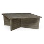 Square Grey & Concrete Coffee Table with an X-Base