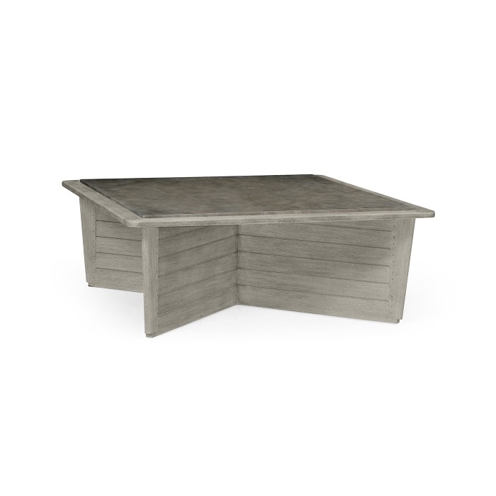 Square Navajo Sand & Concrete Coffee Table with an X-Base