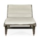 Grey Chaise Lounge on Wheels with a Retractable Drink Holder & Cushion
