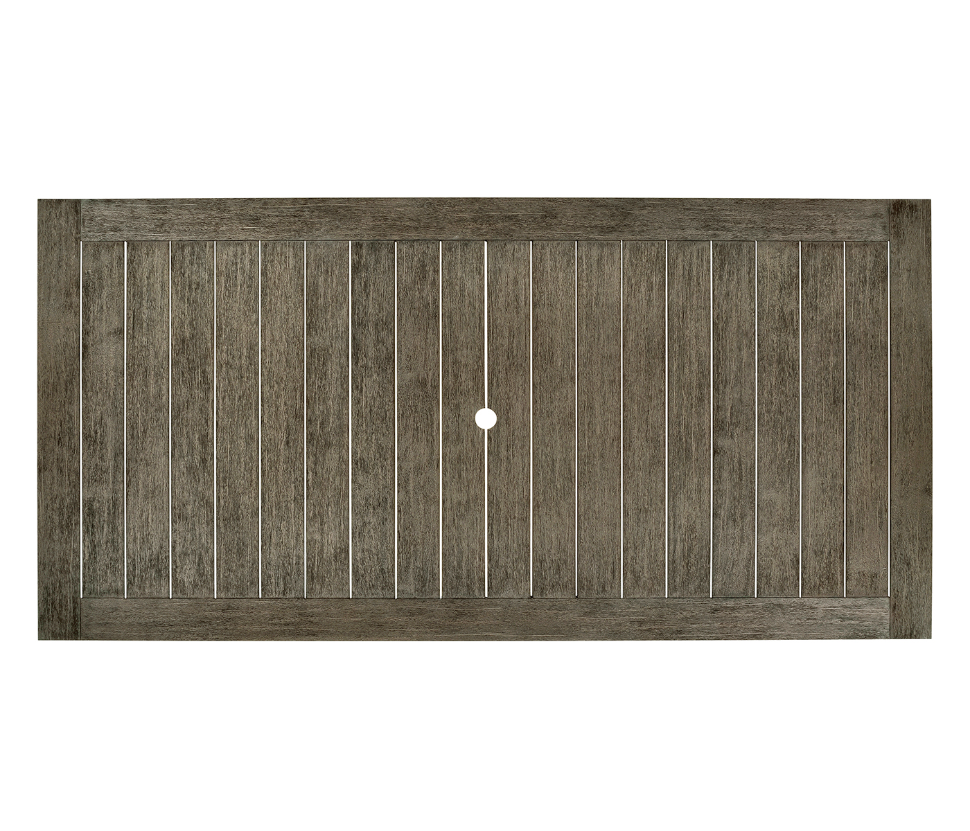 Rectangular Grey & Rattan Dining Table