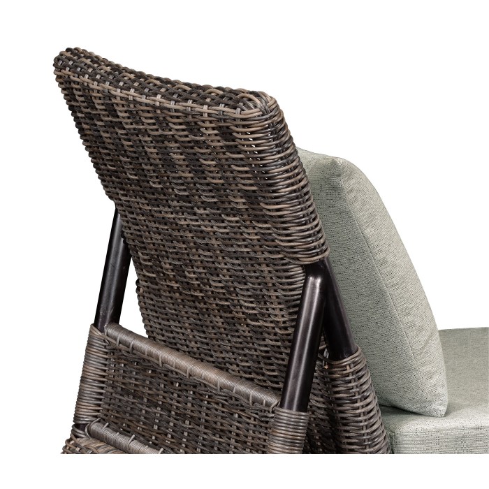 Rattan Latt Bench with Cushion & Pillows