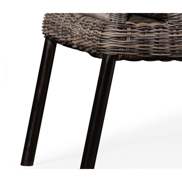 Rattan Latt Bench with Cushion & Pillows