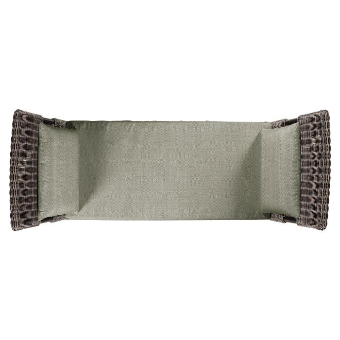 Rattan Latt Bench with Cushion & Pillows