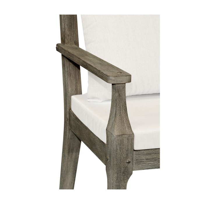 Grey Garden Bench with Cushion & Pillows